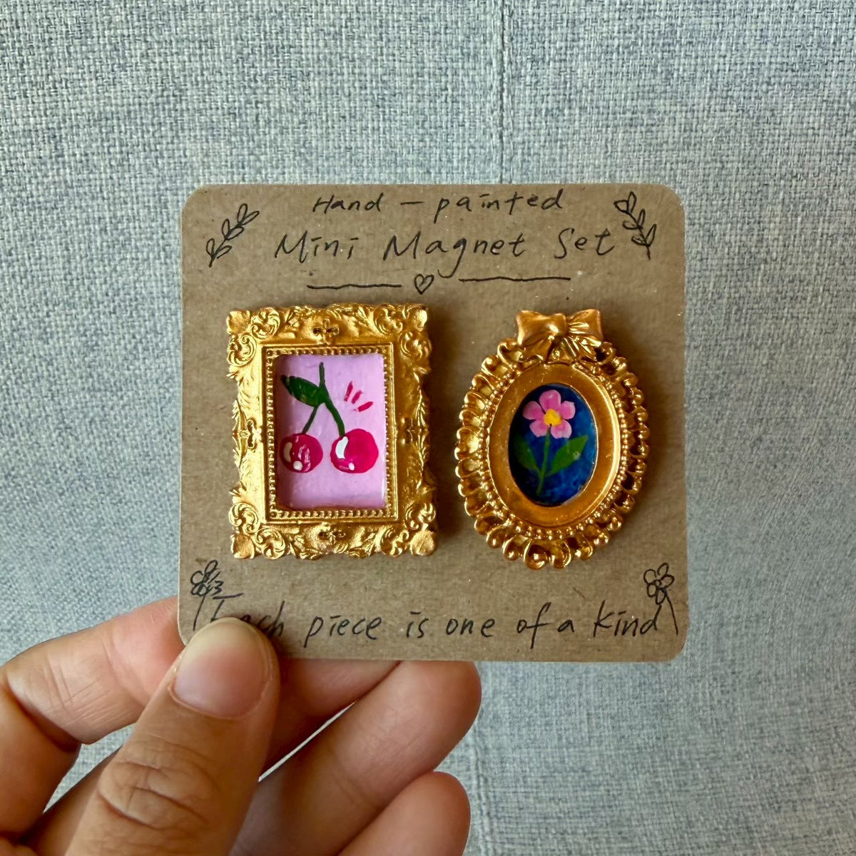 Cherry + Flower Magnet Set