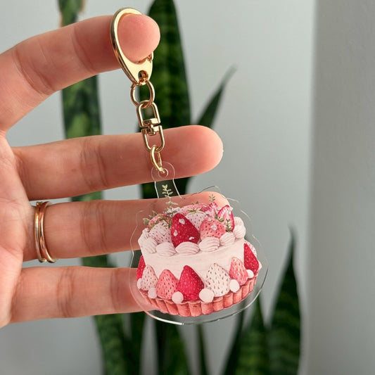 Strawberry Cake Keychain