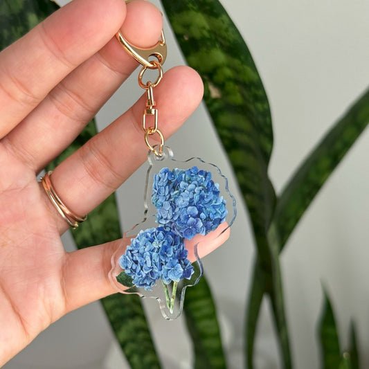 Hydrangea Keychain