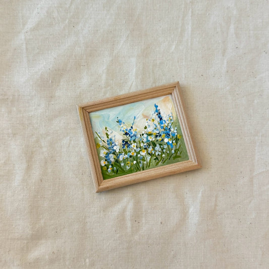 Flower Field with Wooden Frame