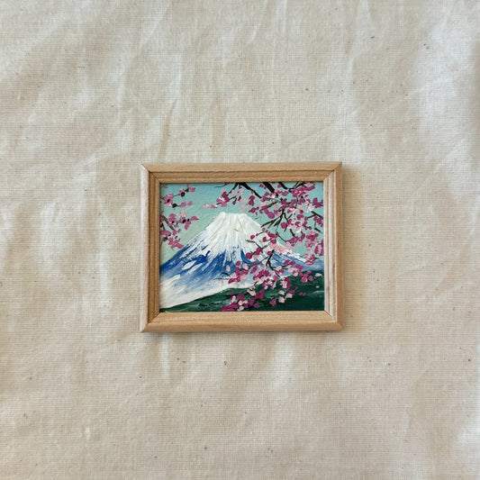 Mt Fuji with Wooden Frame