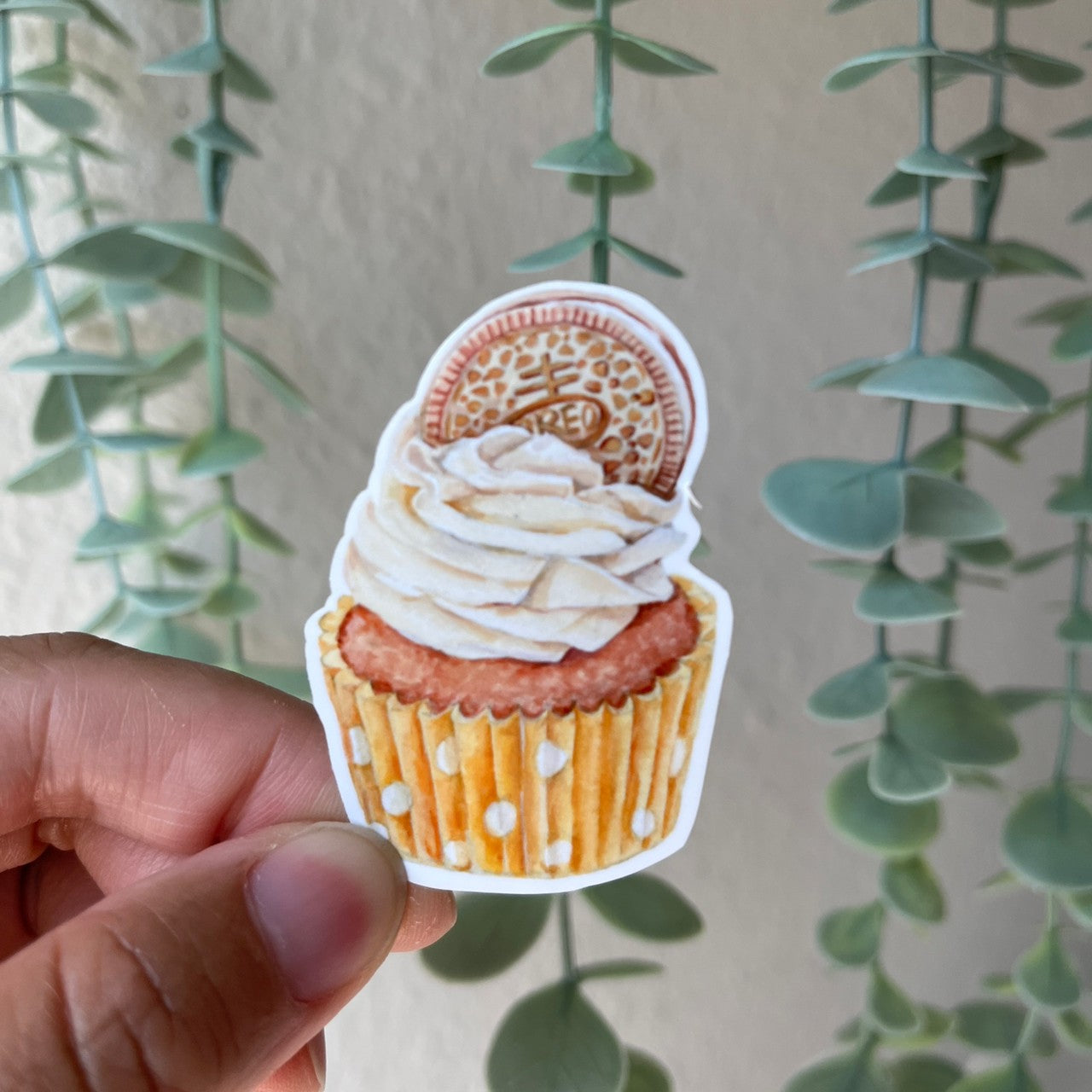 Vanilla Cupcake Vinyl Sticker