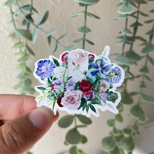 Flower Bouquet Candle Vinyl Sticker