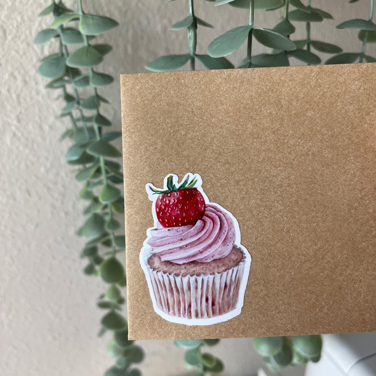 Strawberry Cupcake Vinyl Sticker