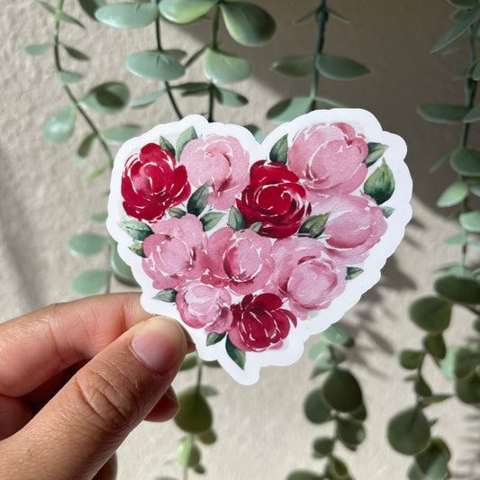 Rose Heart Vinyl Sticker