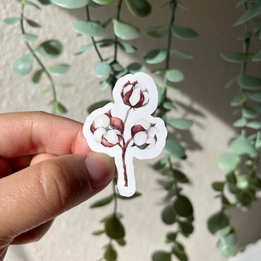 Cotton Flowers Vinyl Sticker