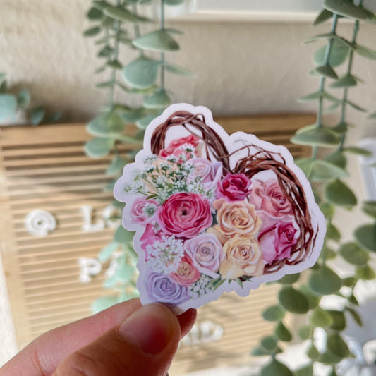 Rose Valentine Bouquet Vinyl Sticker
