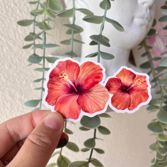 Hibiscus Flower Vinyl Sticker