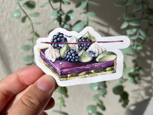 Blackberry Cake Dessert Vinyl Sticker
