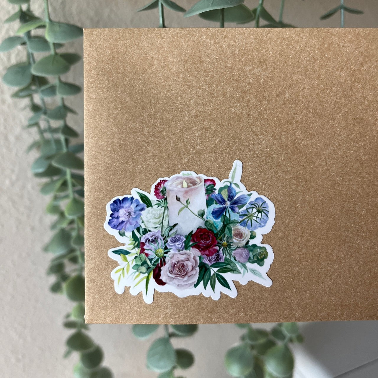 Flower Bouquet Candle Vinyl Sticker