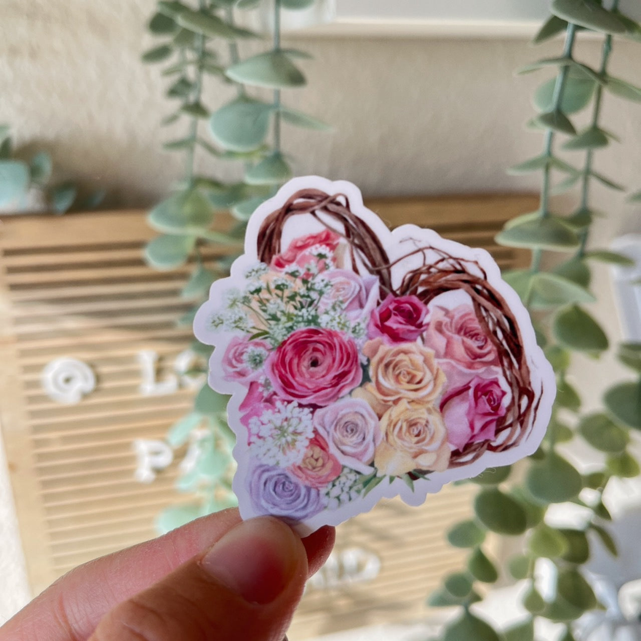 Rose Valentine Bouquet Vinyl Sticker